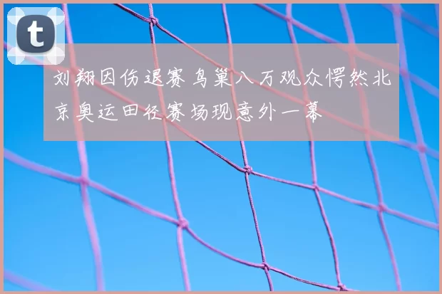 刘翔因伤退赛鸟巢八万观众愕然北京奥运田径赛场现意外一幕