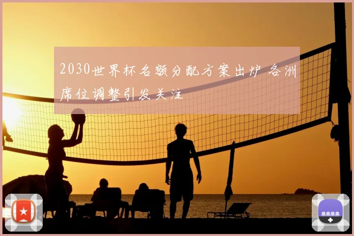 2030世界杯名额分配方案出炉 各洲席位调整引发关注